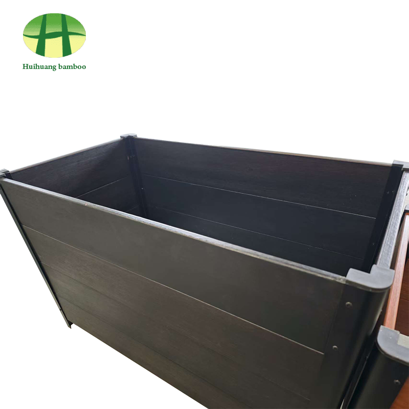 Udendørs vejrbestandig plantekasse i bambus i komposit træ Udendørs vejrbestandig plantekasse i bambus i komposit træ